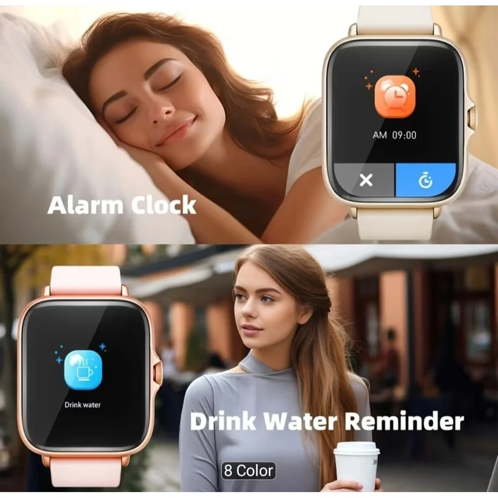Touch Screen Smart Watch for Men And Women, Bluetooth, Phone Call, Fitness Gold